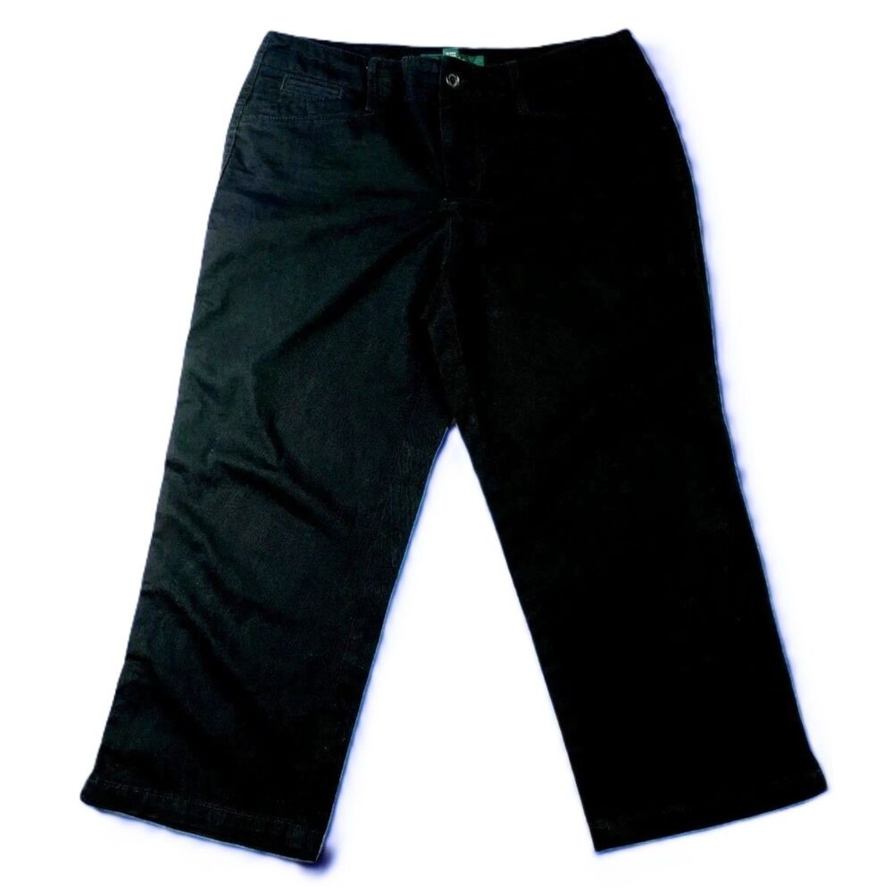 Ralph Lauren LRL Lauren Jeans Co Women’s Black Chino Cropped Capri Pants Size 4